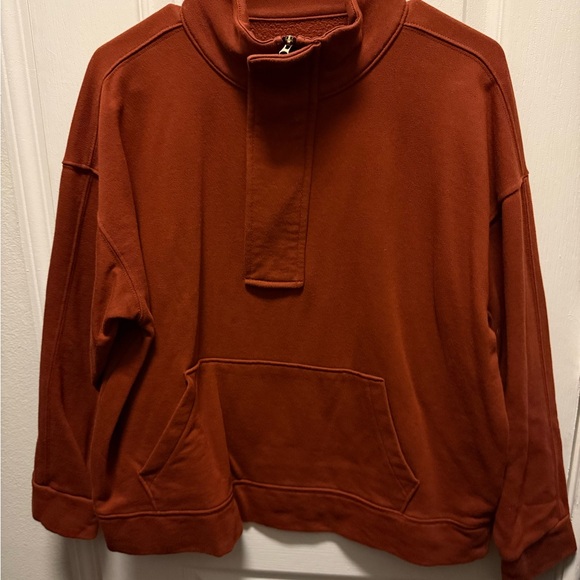Universal Thread Sweaters - Universal Thread Rust Quarter Zip Sweatshirt